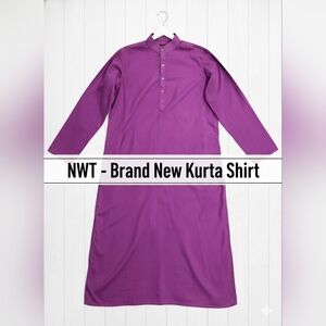 Purple Long Sleeve Men's Kurta